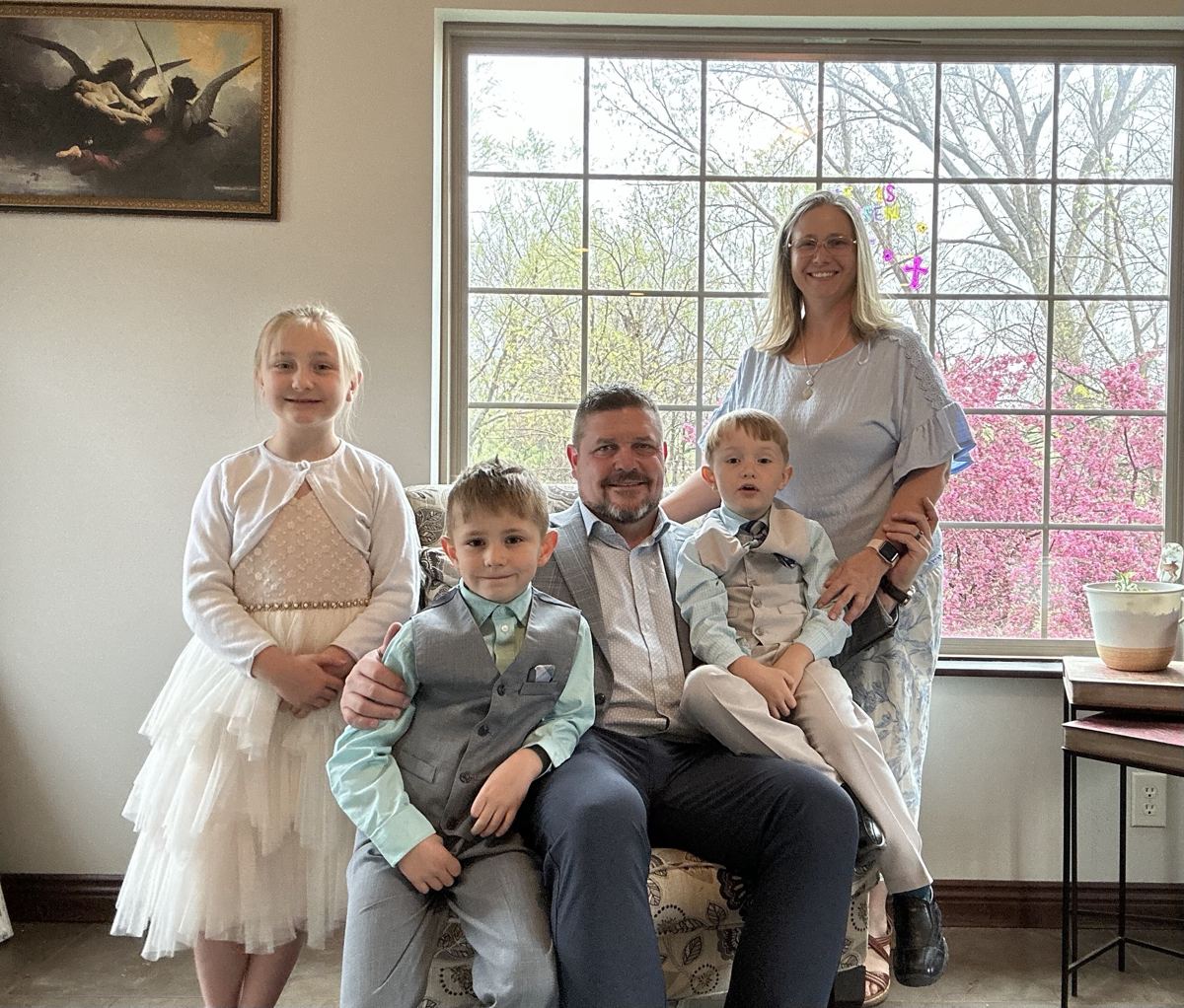Steve, Sheri and their kids dressed for Easter